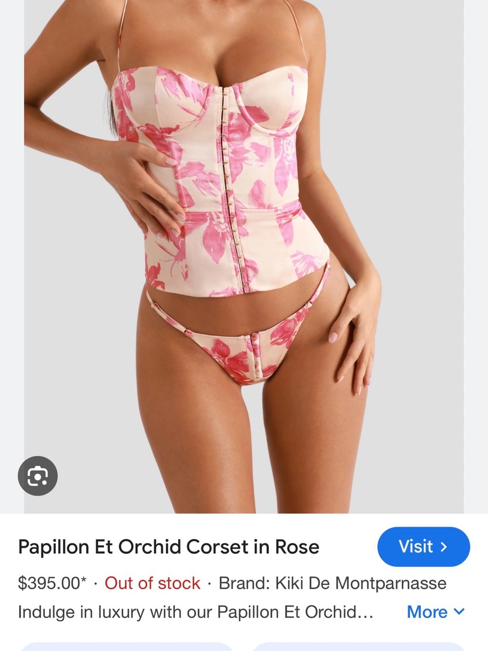 Papillon Et Orchid Rose Floral Corset by Kiki De Montparnasse
